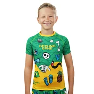 Kimona, stroje i obuwie - Rashguard dla dzieci Ground Game Copacabana z krótkim rękawem - miniaturka - grafika 1