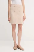 Spódnice - Joop! spódnica z domieszką wełny kolor beżowy mini prosta 30047955 - miniaturka - grafika 1