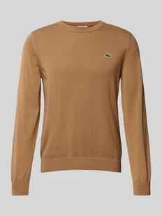 Sweter z dzianiny z naszywką z logo - Swetry męskie - miniaturka - grafika 1