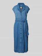 Sukienki - Sukienka jeansowa z wiązanym paskiem model ‘Pitti Nalin’ - miniaturka - grafika 1