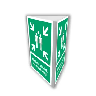 AF807 MIEJSCE ZBIÓRKI DO EWAKUACJI (3D DOŚCIENNY), PN - PŁYTA PCV 1MM; (100X150MM) - Systemy ekspozycyjne i znaki informacyjne - miniaturka - grafika 1