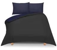 Pościel - Pościel dwustronna 140x200 Duale czarno-granatowa z torbą - miniaturka - grafika 1