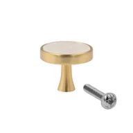 Meble modułowe i akcesoria - Uchwyt Meblowy Gałka Złota + Masa Perłowa 30Mm - miniaturka - grafika 1