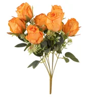 Sztuczne kwiaty - Kwiat sztuczny róża bukiet 45 cm herbaciany - miniaturka - grafika 1