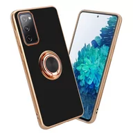 Etui i futerały do telefonów - Pokrowiec Do Samsung Galaxy S20 FE Etui w Glossy Czarny - Złoto magnetycznym Obudowa Case Cover Ochronny Cadorabo - miniaturka - grafika 1
