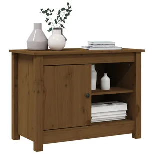 Lumarko Szafka pod TV, miodowy brąz, 70x36,5x52 cm, lite drewno sosnowe - Szafki RTV - miniaturka - grafika 5