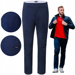 SPODNIE Męskie CHINOSY Bawełniane GRANATOWE Slim Fit W34/L32 Pako Jeans - Spodnie męskie SPODNIE Męskie CHINOSY Bawełniane GRANATOWE Slim Fit W34/L32 Pako Jeans - Spodnie męskie - miniaturka - grafika 1
