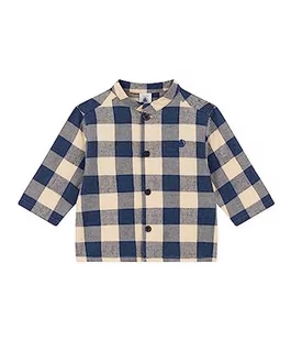 Petit Bateau A08Q4 Koszula z długim rękawem, Incognito Niebieski/Biały Avalanche, 18 miesięcy dla niemowląt, Niebieski Incognito/Biały Avalanche, 18 meses - Bluzki dla niemowląt - miniaturka - grafika 1