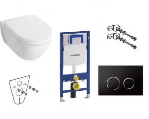Villeroy & Boch ZESTAW 6W1 Geberit Villeroy Subway 2.0 Zestaw Stelaż podtynkowy z miską WC wiszącą deską w/o 5614R001 + 9M68S101 + 111.320.00.5 + 111.815.00.1 + 115.778.KM.1 + - Stelaże i zestawy podtynkowe do WC - miniaturka - grafika 1