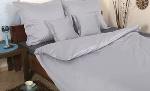 Pościel bawełniana 160x200 Jednobarwna Jasny Szary Nowość - Pościel - miniaturka - grafika 1