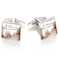 Spinki do mankietów i krawatów - Spinki do mankietów Boże Narodzenie X2 BOCS342 - miniaturka - grafika 1