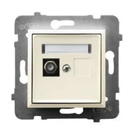 Gniazdka elektryczne - Ospel Gniazdo antenowe typu F pojedyncze Ecru Aria - GPA-1UF/m/27 - miniaturka - grafika 1