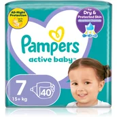 Pieluchy - Pampers Active Baby Size 7 pieluchy jednorazowe 15+ kg 40 szt. - miniaturka - grafika 1