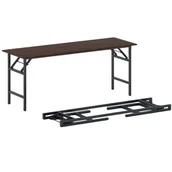 Stoły i stoliki do biura - B2B Partner Stół konferencyjny FAST READY z czarnym stelażem, 1700 x 500 x 750 mm, orzech 499532 - miniaturka - grafika 1
