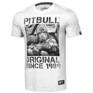 Koszulki sportowe męskie - Pit Bull T-Shirt Koszulka Lekka Drive White - miniaturka - grafika 1