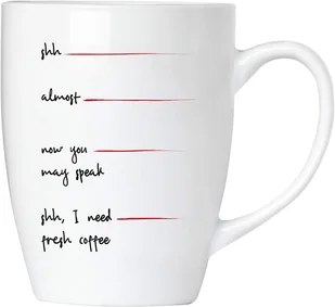 BRUBAKER - Shh, I Need Fresh Coffee - Ceramiczny kubek do kawy - 300 ml - Kubek do kawy - Kubki - miniaturka - grafika 1
