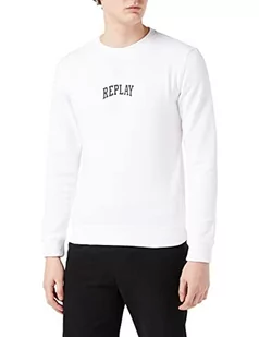 Replay Bluza męska, Biały (001 White), S - Bluzy męskie - miniaturka - grafika 1