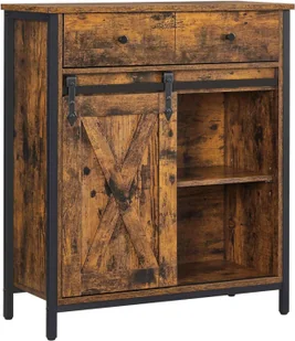 Loftowa komoda z przesuwnymi drzwiami rustykalny brąz C6-P85 - Komody - miniaturka - grafika 1