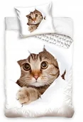 Pościel dla dzieci - POŚCIEL bawełniana KOT 160x200 cm - miniaturka - grafika 1