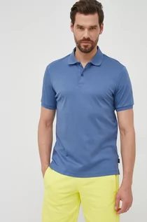 Koszulki męskie - Calvin Klein polo bawełniane gładki - grafika 1