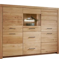 Kredensy - Kredens III Drewniany z Dębu Olejowanego WZ-0169-0501 WZ-0169 G+K Meble Niklowany Srebrny - miniaturka - grafika 1