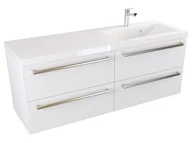 Szafki łazienkowe - Szafka Wisząca Z Umywalką ATH 120 cm S Prawa - Biały Mat - Uchwyty Stal Szczotkowana - miniaturka - grafika 1