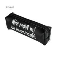 Piórniki - Piórnik jednokomorowy czarny -Nie mów mi co ma - Pajacyk - miniaturka - grafika 1