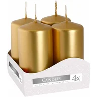 Świece - Świeca walec 8 x 3,8 cm wotywna złota 4 szt. Bispol - miniaturka - grafika 1