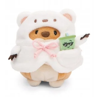 NICI 61146 Maskotka Pies Hiro 8cm z herbatą bąbelkową i kostiumem niedźwiedzia polarnego w pudełku prezentowym MyMochi - Maskotki i pluszaki - miniaturka - grafika 1