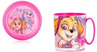 Zestawy naczyń dla dzieci - Talerz plastikowy + KUBEK dla dziecka zestaw na jedzenie obiad PSI PATROL - miniaturka - grafika 1