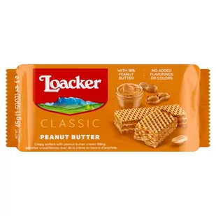 Loacker Classic Chrupiące wafle z kremem z orzechów arachidowych 45 g - Kuchnie świata - miniaturka - grafika 1