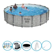 Baseny ogrodowe - Bestway - Pool Steel Pro MAX - Zestaw basenowy - 549x122 cm - miniaturka - grafika 1