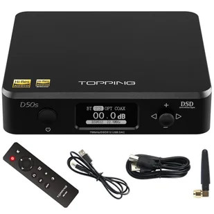 Topping D50s - Przetwornik cyfrowo-analogowy DAC z Bluetooth 5.0 Czarny - Przetworniki DAC - miniaturka - grafika 1
