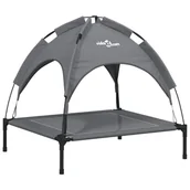 Legowiska dla psów - vidaXL Legowisko dla psa, z baldachimem, antracytowe, tkanina i stal - miniaturka - grafika 1