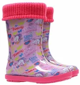 Buty dla dziewczynek - Demar Kalosze dziecięce HAWAI LUX PRINT AL (20-27) - Mała 0048AL - miniaturka - grafika 1