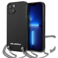 Etui i futerały do telefonów - Etui Karl Lagerfeld do iPhone 13 6,1" hardcase czarny Leather Textured and Chain - miniaturka - grafika 1
