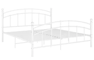 Białe metalowe łóżko małżeńskie 180x200 cm - Enelox - Elior - Łóżka - miniaturka - grafika 1