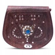 Torebki damskie - Torebka Damska Listonoszka Na Ramię Skórzana Orientalna Etniczna Z Maroko - miniaturka - grafika 1