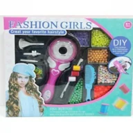 Zabawy w naśladowanie dorosłych - Zaplatarka do warkoczy + nitki, koraliki, gumki, grzebień - miniaturka - grafika 1