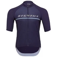 Bluzy sportowe męskie - Męska koszulka kolarska Silvini Mazzano Rozmiar: L / Kolor: ciemnoniebieski - miniaturka - grafika 1