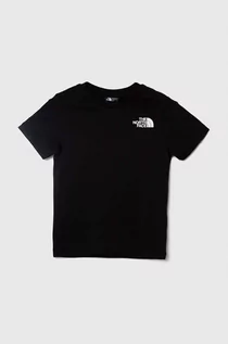 Koszulki dla chłopców - The North Face t-shirt bawełniany dziecięcy REDBOX TEE (BACK BOX GRAPHIC) kolor czarny z nadrukiem - grafika 1