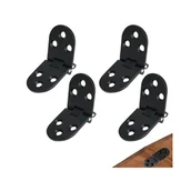 Zawiasy, okucia i inne akcesoria - Zawias do drzwi składanych, zawias do drzwi płaskich, zawias do klapy składanej, zawias składany ze stopu cynku, opakowanie 4 szt., czarny - miniaturka - grafika 1