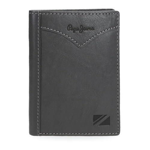 Pepe Jeans Pionowy portfel z portmonetką szary 8,5x11,5x1 cm Skóra by Joumma Bags, Szary, Talla única, Pionowy portfel z portfelem