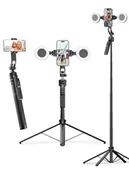 Selfie stick - Statyw automatyczny śledzący, Rollei Easy Creator AI Tracking Selfie Stick 163cm 360 Obrót z pierścieniem świetlnym, Stabilizator do telefonu komórkowego w zestawie, statyw - mobilny kij do selfie - miniaturka - grafika 1