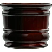 Donice - Doniczka ceramiczna z podstawką beczka bordowy 18 x 20 cm - miniaturka - grafika 1