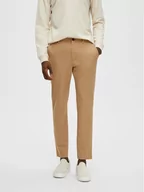 Spodnie męskie - Selected Homme Spodnie materiałowe 16085270 Brązowy Slim Fit - miniaturka - grafika 1