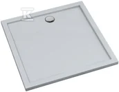 Brodziki prysznicowe - Brodzik kompozytowy "Corrina New" Stabilsound Plus 80x80x4,5 cm kwadratowy z odpływem na środku boku - miniaturka - grafika 1