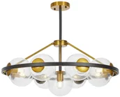 Lampy sufitowe - NOWOCZESNA LAMPA WISZĄCA CZARNO-MOSIĘŻNA DONZANO W9 PRO - miniaturka - grafika 1