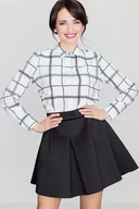 Spódnice - Czarna Rozkloszowana Mini Spódnica z Szeroką Plisą - miniaturka - grafika 1