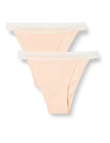 Sloggi Damskie stringi GO Ribbed C2P Tanga, pudrowy pomarańcz, XL